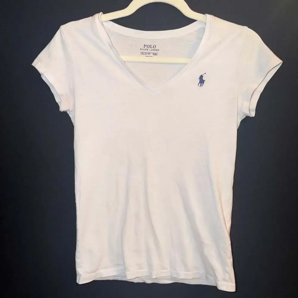 Polo Ralph Lauren V-Neck T-Shirt White #0743
